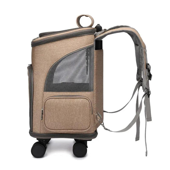 Portable Folding Trolley Pet Backpack - FurPaw Friends