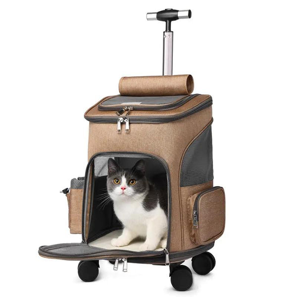 Portable Folding Trolley Pet Backpack - FurPaw Friends