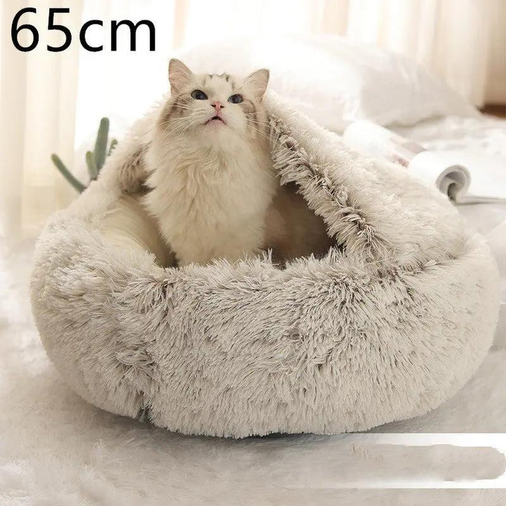 2-in-1 Plush Pet Bed - FurPaw Friends