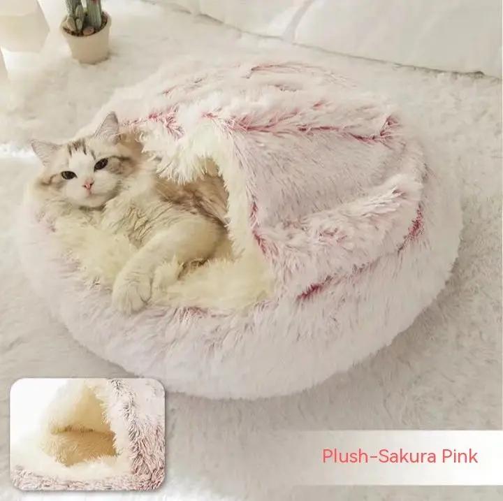 2-in-1 Plush Pet Bed - FurPaw Friends