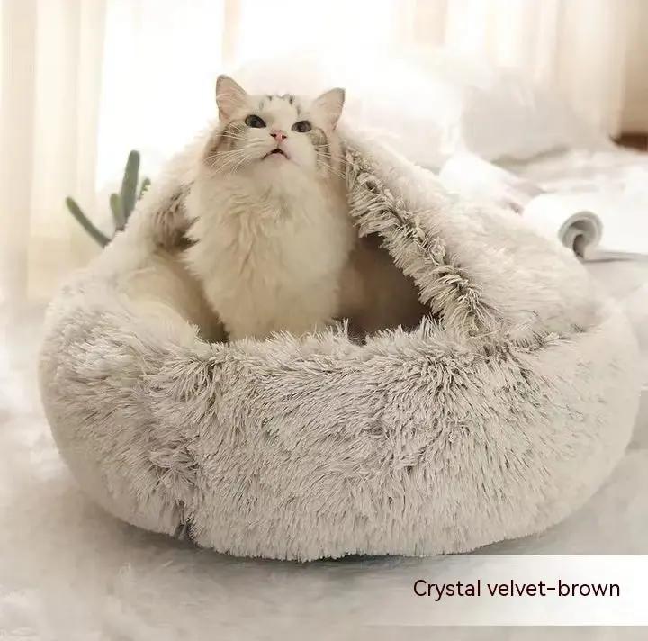 2-in-1 Plush Pet Bed - FurPaw Friends